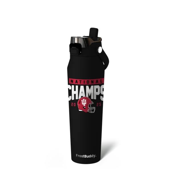 Bottle Buddy 32oz, Indiana Hoosiers, CFB National Champs — c-c-black-ncaa-indiana-nc25-champs-bottle32