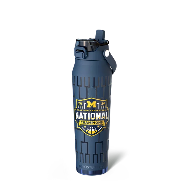 Bottle Buddy 32oz, Michigan Wolverines, 2026 NCAA Men's Basketball Champions — c-c-navynight-ncaa-michigan-netmbb26-bottle32