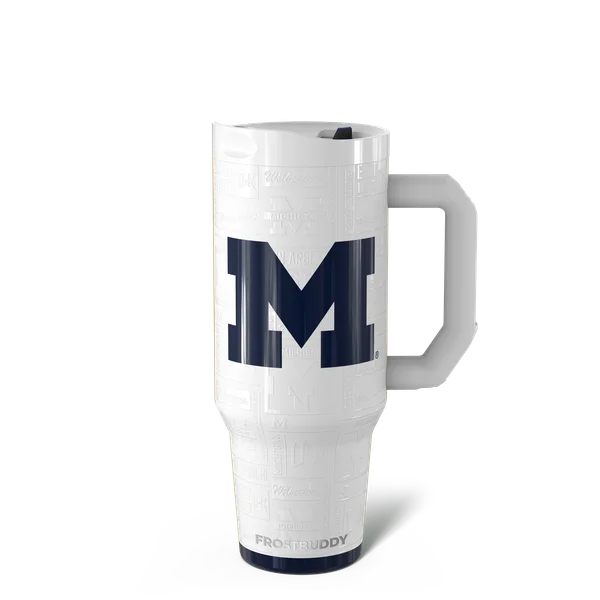 Thicc Buddy 40oz - Michigan Wolverines, Legacy — thicc40-michigan3dwhite-one