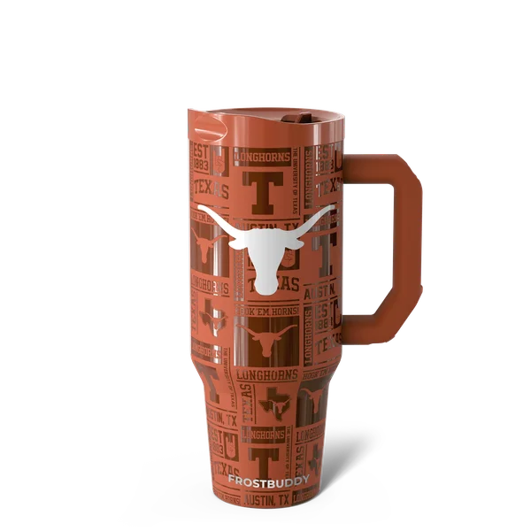 Thicc Buddy 40oz, Texas Longhorns, Legacy — thicc40-texas3dburntorange-one